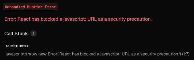 Javascript Blocked Error